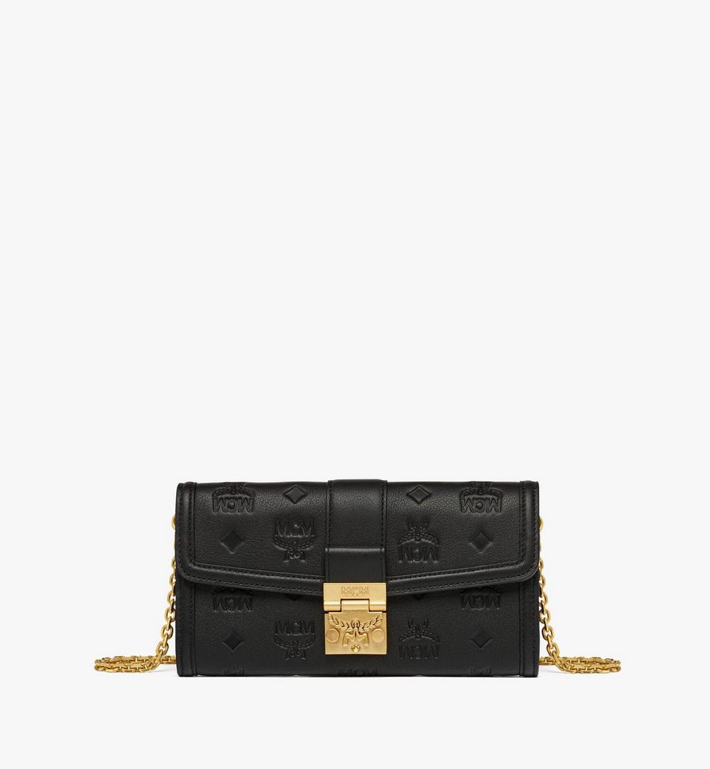 Tracy Chain Wallet in Embossed Monogram Leather 1